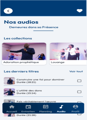 Modèle Application MyChurchApp 2